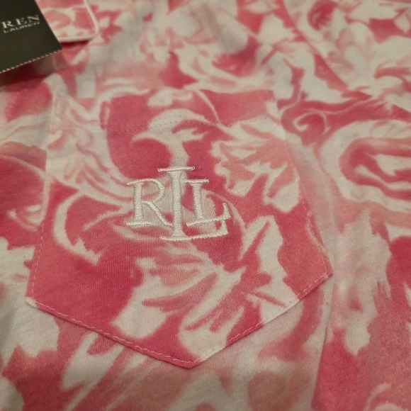 NWT Lauren Ralph Lauren LRL Women's Night Shirt Size M Pink Floral Pajamas - Picture 2 of 14